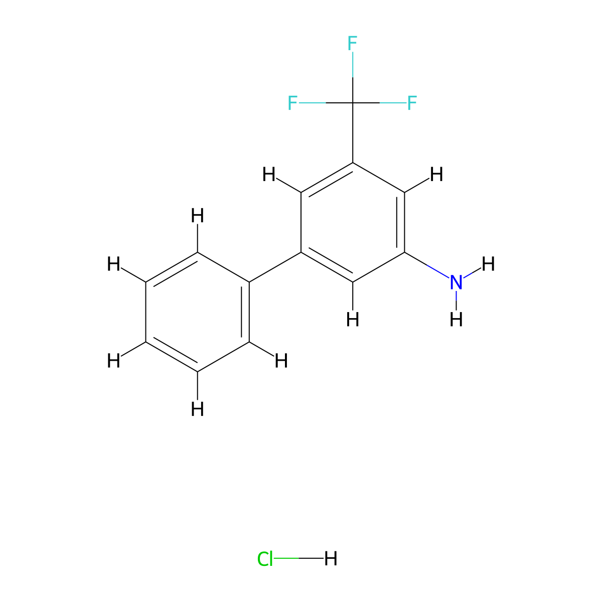 5-(Trifluoromethyl)-(1,1'-biphenyl)-3-amine hydrochloride molecular structure, CAS 2703779-18-2