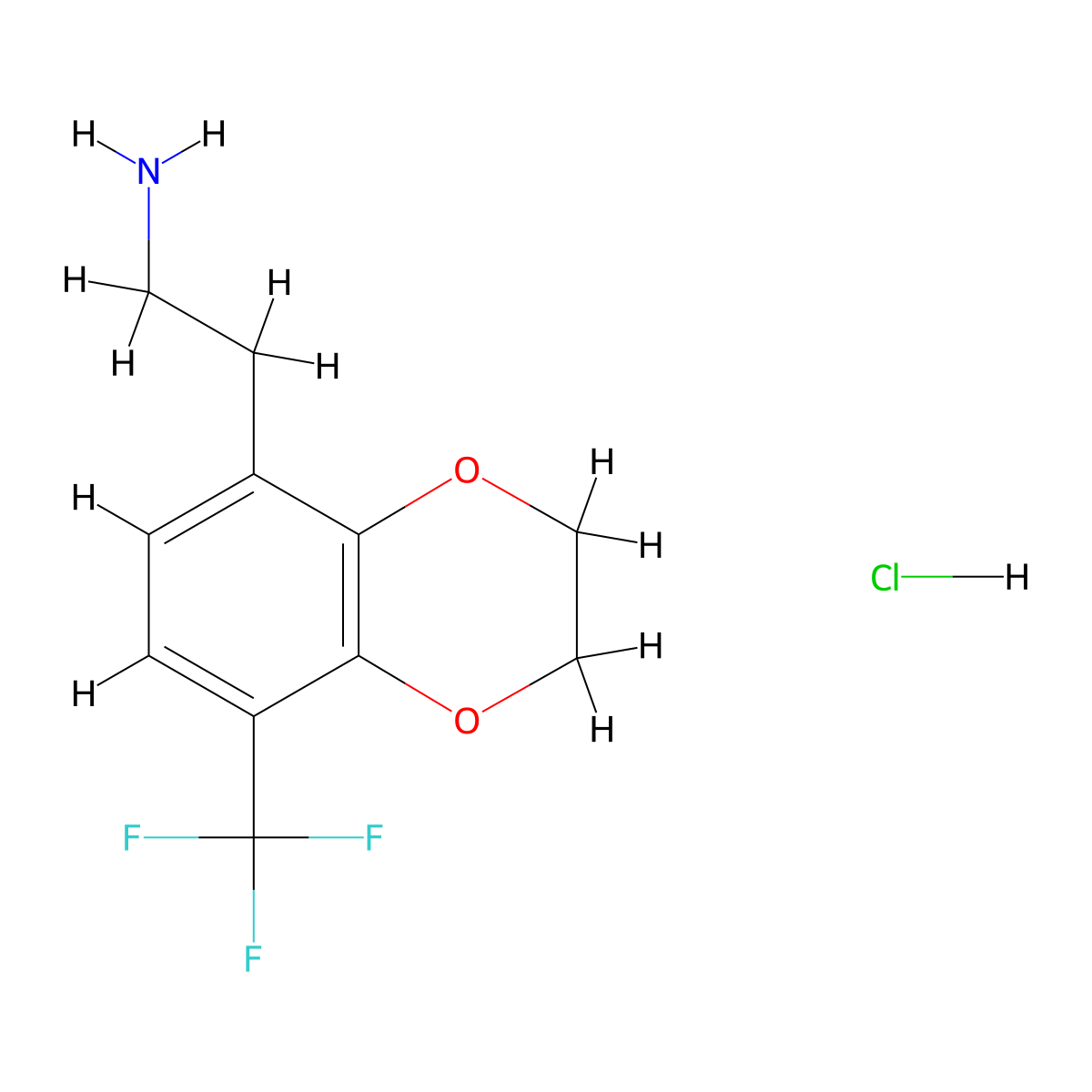 2-[8-(Trifluoromethyl)-2,3-dihydro-1,4-benzodioxin-5-yl]ethan-1-amine hydrochloride molecular structure, CAS 2703779-29-5