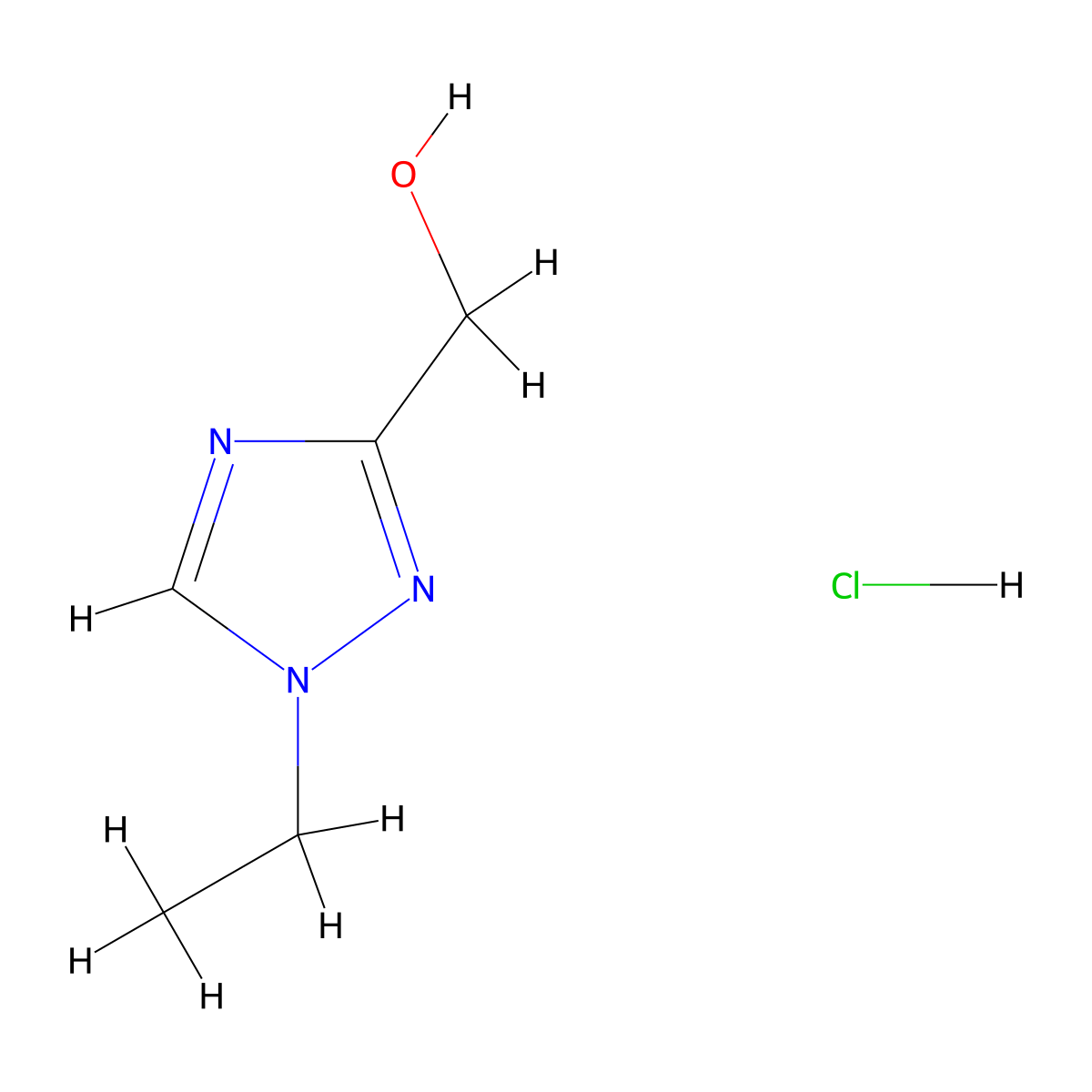 (1-ethyl-1H-1,2,4-triazol-3-yl)methanol hydrochloride molecular structure, CAS 2703779-35-3