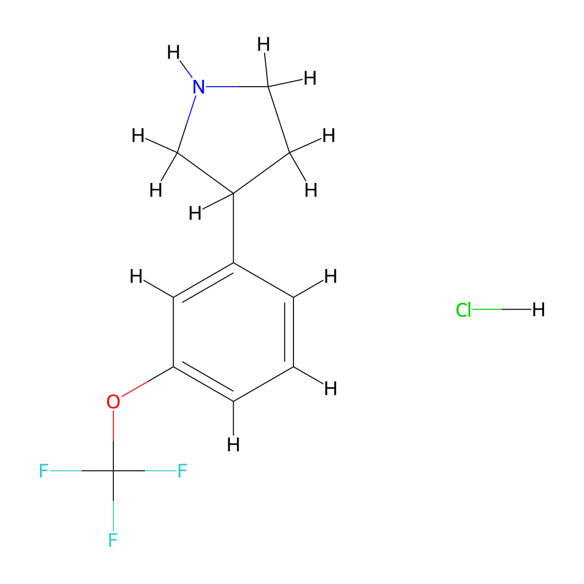 3-[3-(Trifluoromethoxy)phenyl]pyrrolidine hydrochloride molecular structure, CAS 2703779-38-6