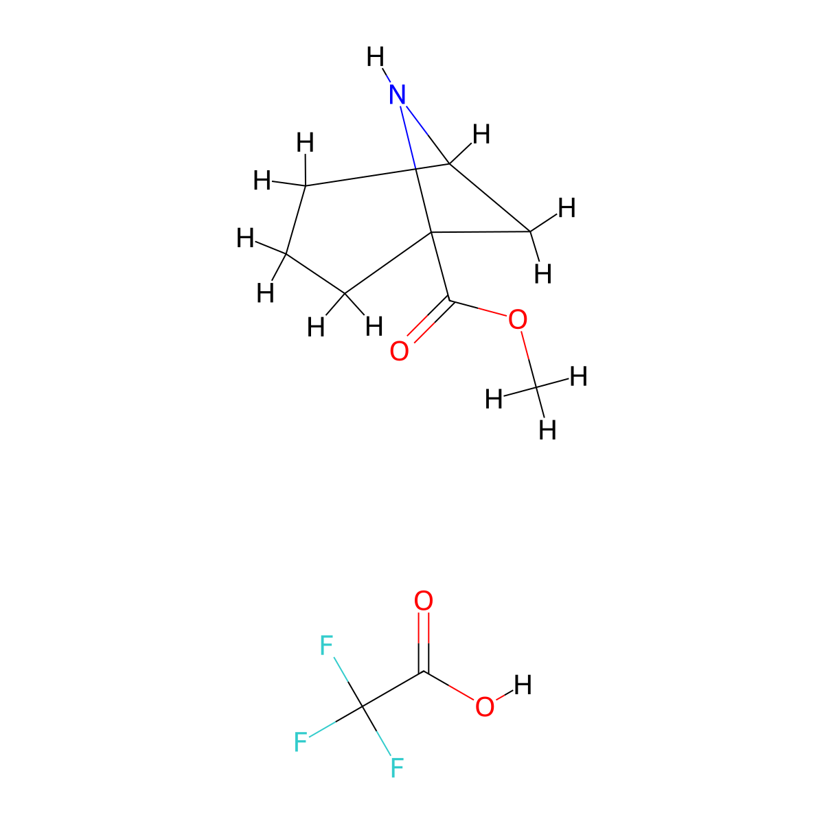 Methyl 6-azabicyclo[3.1.1]heptane-1-carboxylate; trifluoroacetic acid molecular structure, CAS 2703779-40-0