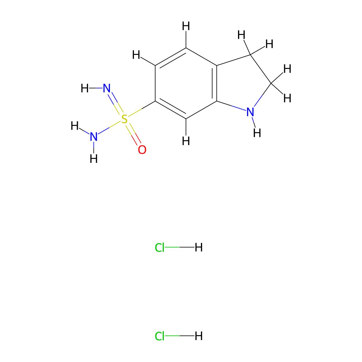2,3-dihydro-1H-indole-6-sulfonoimidamide dihydrochloride molecular structure, CAS 2703779-42-2