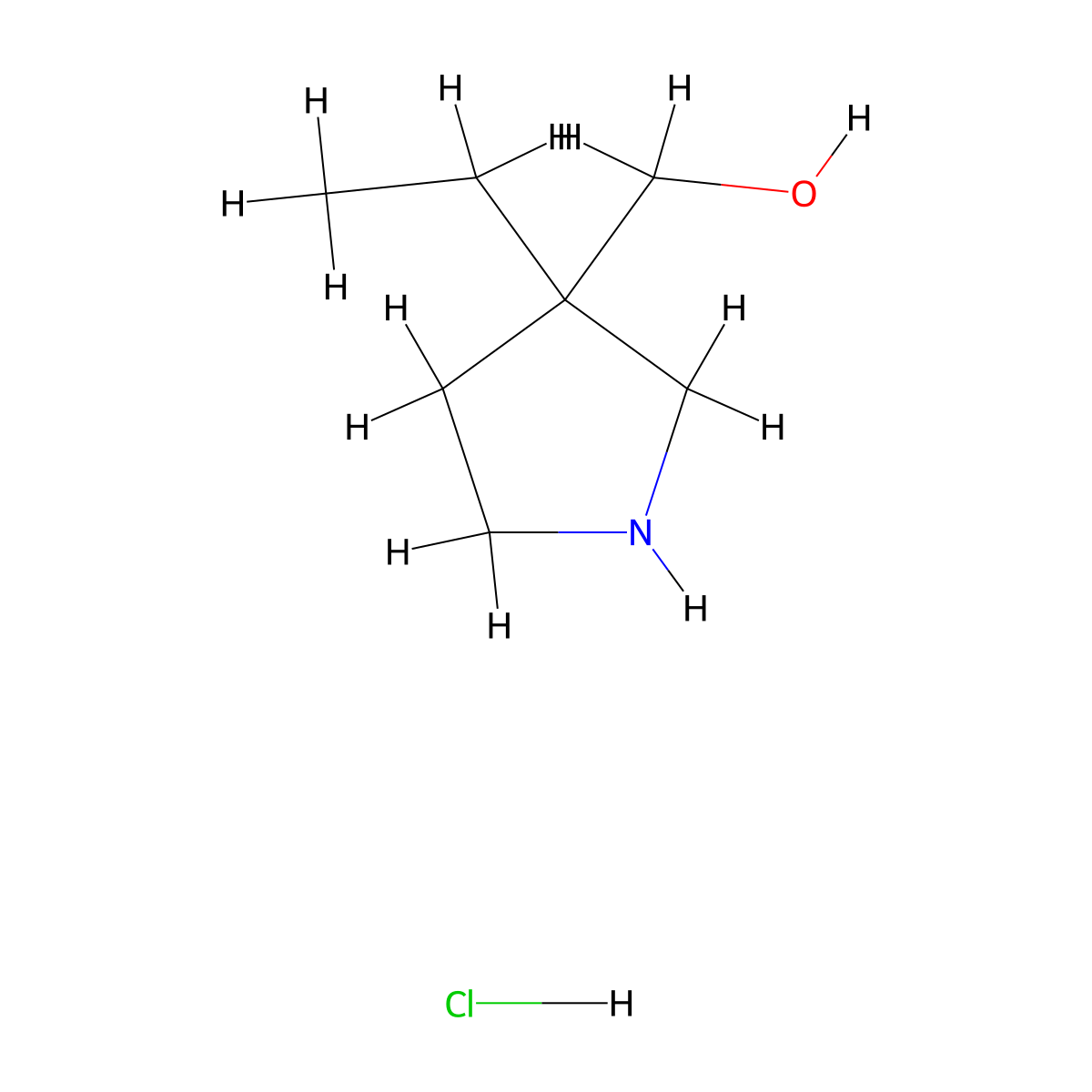 (3-Ethylpyrrolidin-3-yl)methanol hydrochloride molecular structure, CAS 2703779-46-6