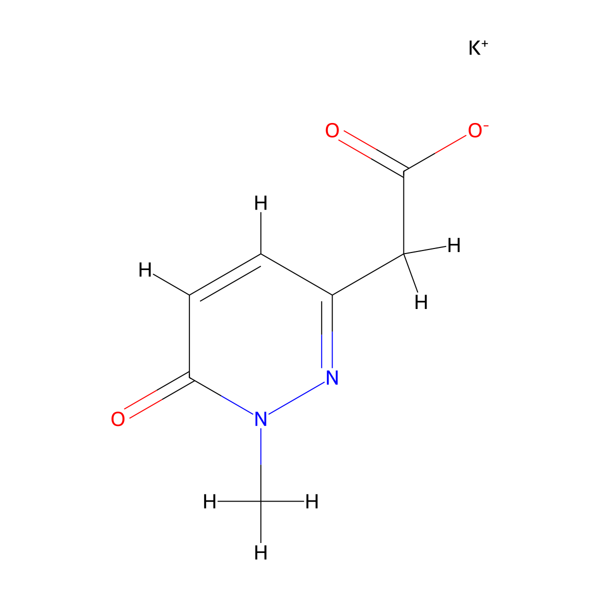 Potassium 2-(1-methyl-6-oxo-1,6-dihydropyridazin-3-yl)acetate molecular structure, CAS 2703779-49-9