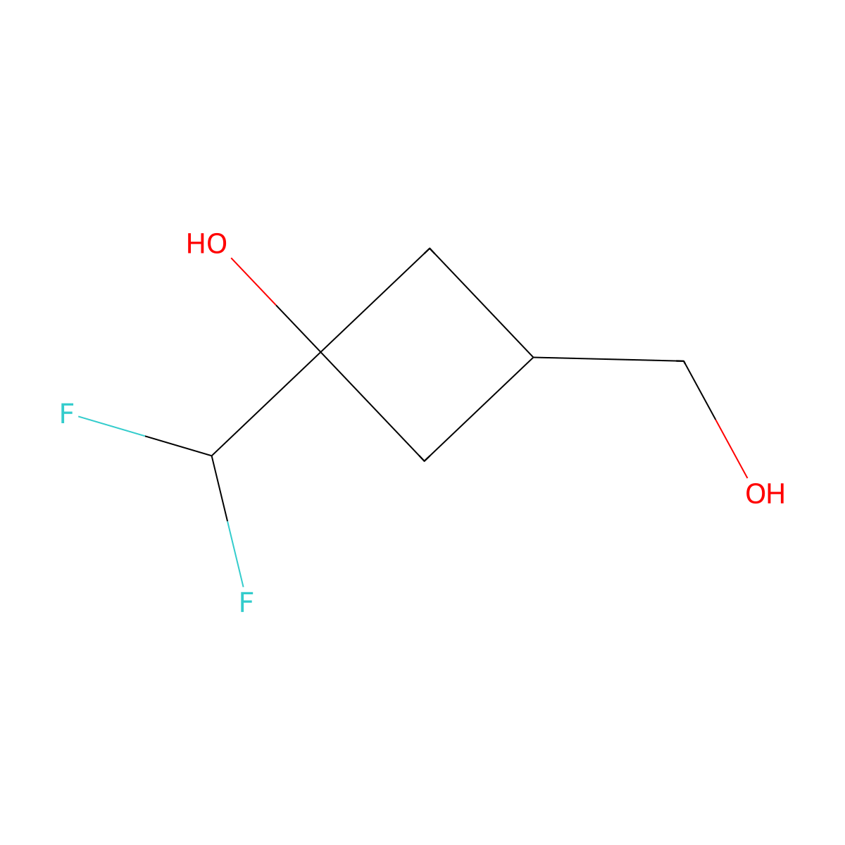 1-(Difluoromethyl)-3-(hydroxymethyl)cyclobutan-1-ol molecular structure, CAS 2703779-54-6