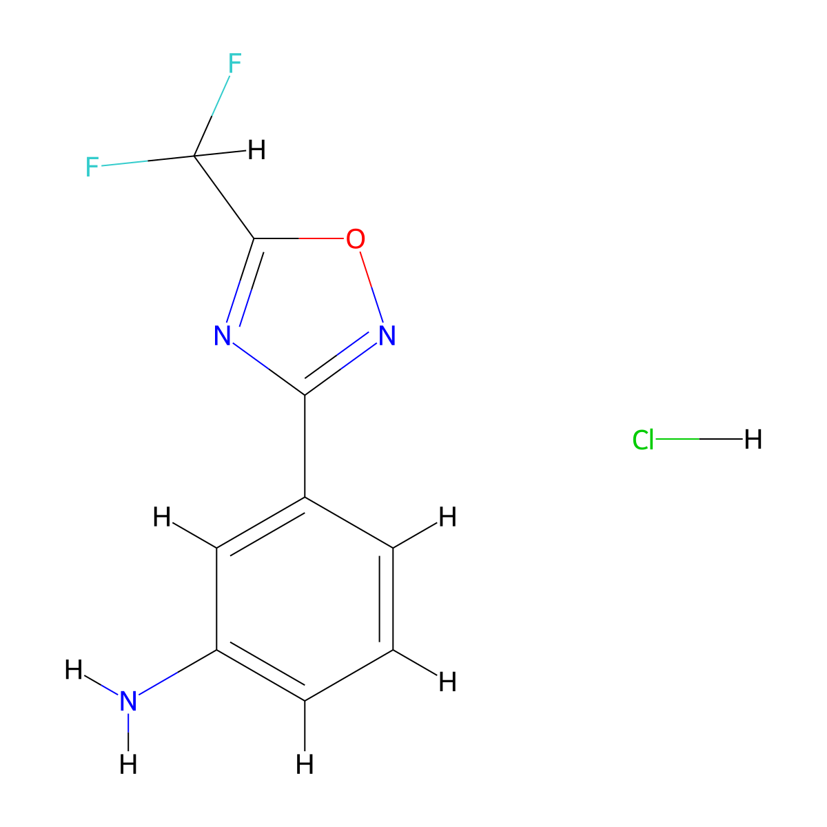 3-[5-(Difluoromethyl)-1,2,4-oxadiazol-3-yl]aniline hydrochloride molecular structure, CAS 2703779-56-8