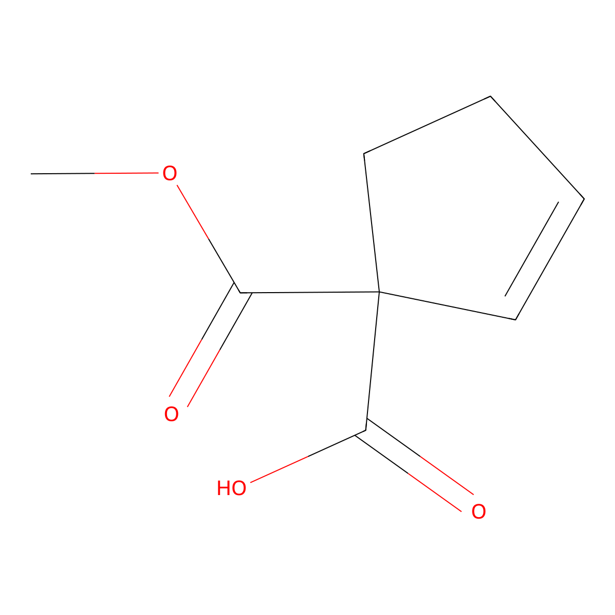 1-(Methoxycarbonyl)cyclopent-2-ene-1-carboxylic acid molecular structure, CAS 2703779-60-4
