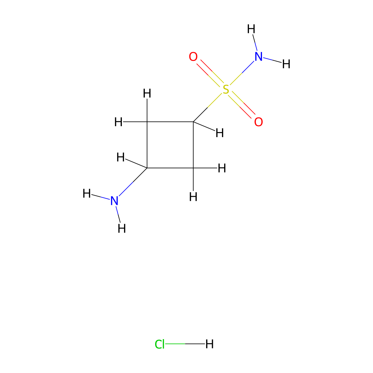 (1r,3r)-3-Aminocyclobutane-1-sulfonamide hydrochloride molecular structure, CAS 2703779-65-9