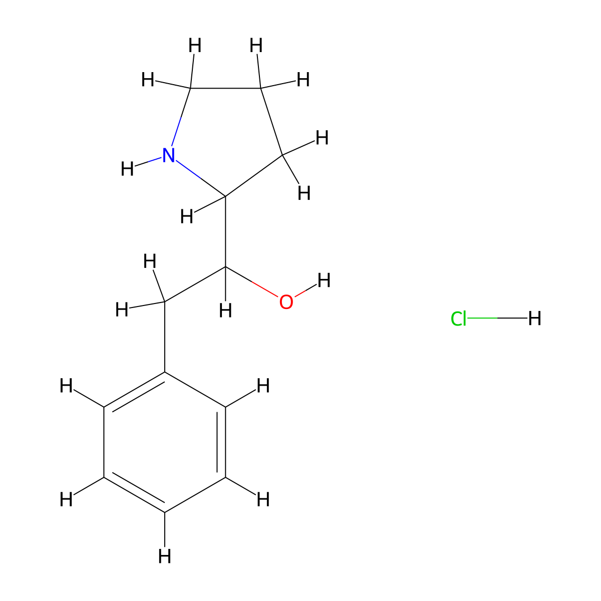 2-Phenyl-1-(pyrrolidin-2-yl)ethan-1-ol hydrochloride molecular structure, CAS 2703779-69-3