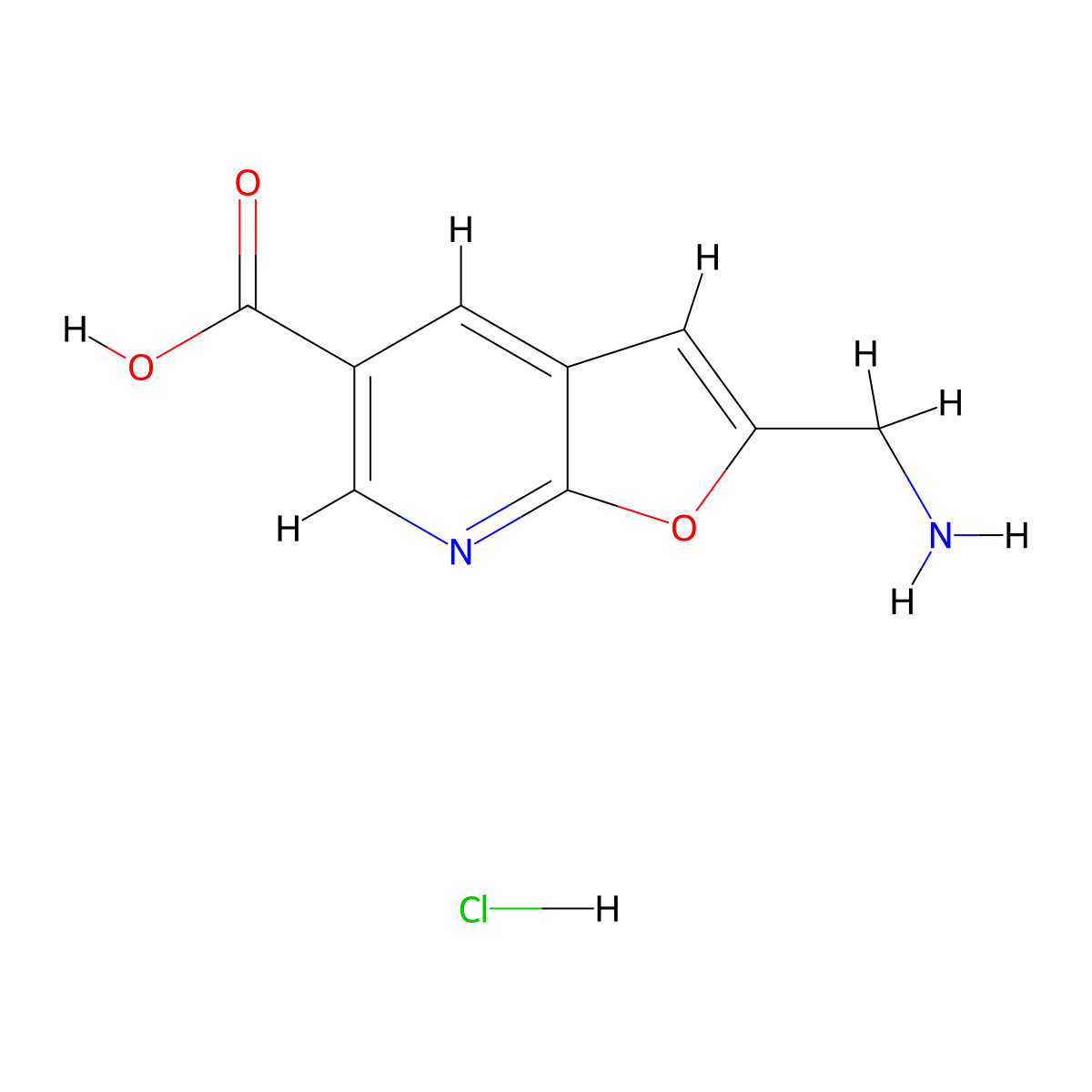 2-(Aminomethyl)furo[2,3-b]pyridine-5-carboxylic acid hydrochloride molecular structure, CAS 2703779-71-7