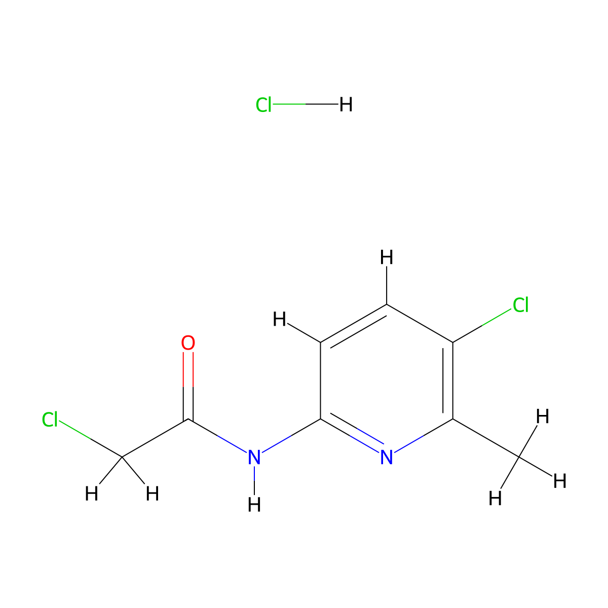 2-chloro-N-(5-chloro-6-methylpyridin-2-yl)acetamide hydrochloride molecular structure, CAS 2703779-77-3