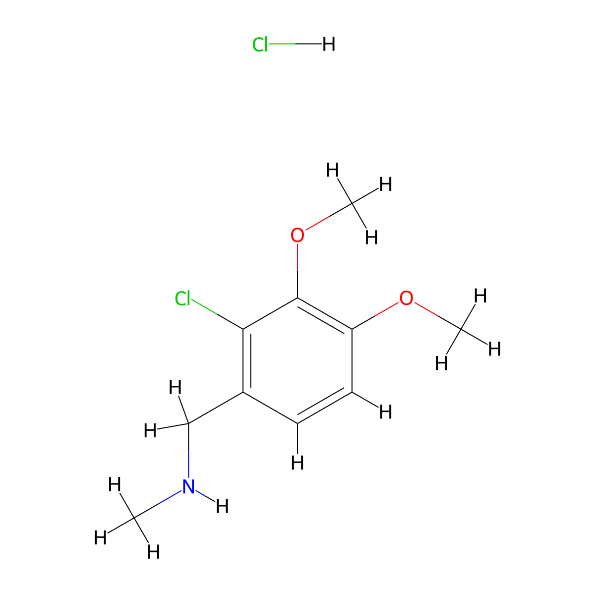 [(2-Chloro-3,4-dimethoxyphenyl)methyl](methyl)amine hydrochloride molecular structure, CAS 2703779-79-5