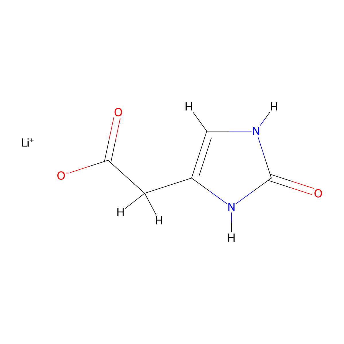 lithium(1+) 2-(2-oxo-2,3-dihydro-1H-imidazol-4-yl)acetate molecular structure, CAS 2703779-81-9