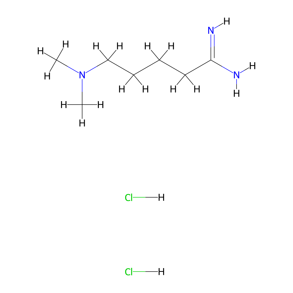 5-(Dimethylamino)pentanimidamide dihydrochloride molecular structure, CAS 2703779-82-0