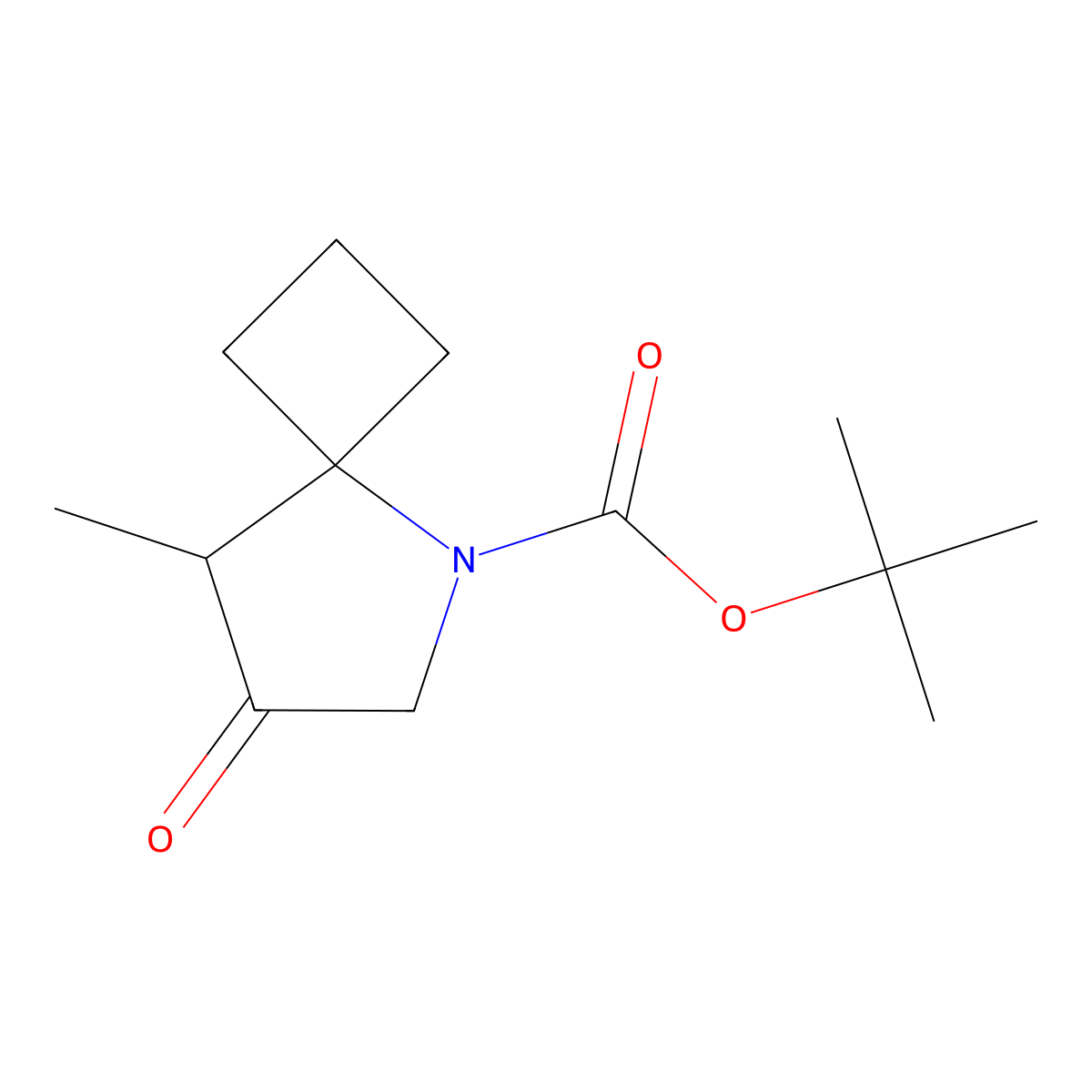 Tert-butyl 8-methyl-7-oxo-5-azaspiro[3.4]octane-5-carboxylate molecular structure, CAS 2703779-83-1