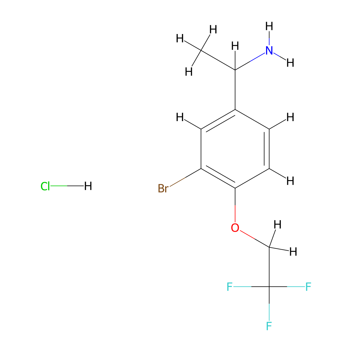 1-(3-Bromo-4-(2,2,2-trifluoroethoxy)phenyl)ethan-1-amine hydrochloride molecular structure, CAS 2703779-89-7