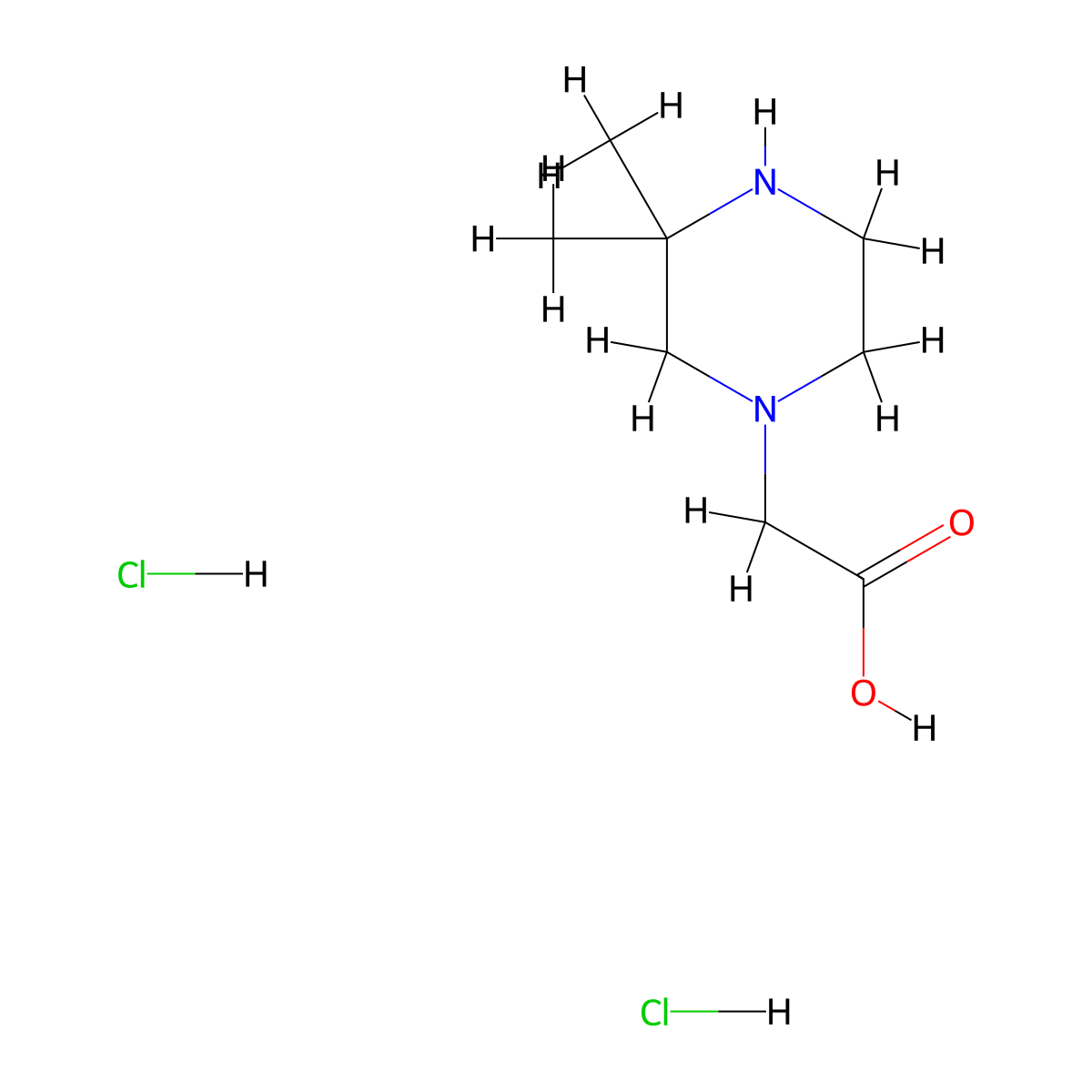 2-(3,3-Dimethylpiperazin-1-yl)acetic acid dihydrochloride molecular structure, CAS 2703779-90-0