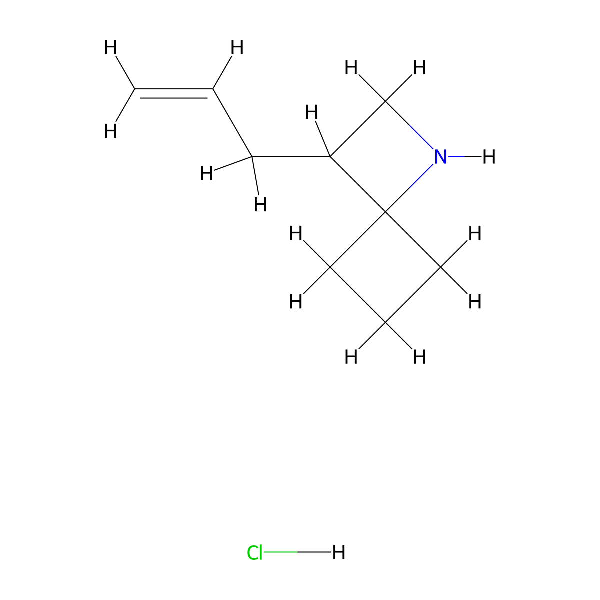 3-(Prop-2-en-1-yl)-1-azaspiro[3.3]heptane hydrochloride molecular structure, CAS 2703779-93-3
