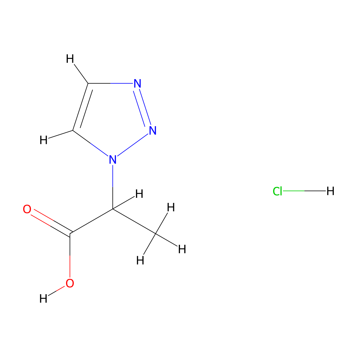2-(1H-1,2,3-triazol-1-yl)propanoic acid hydrochloride molecular structure, CAS 2703779-97-7
