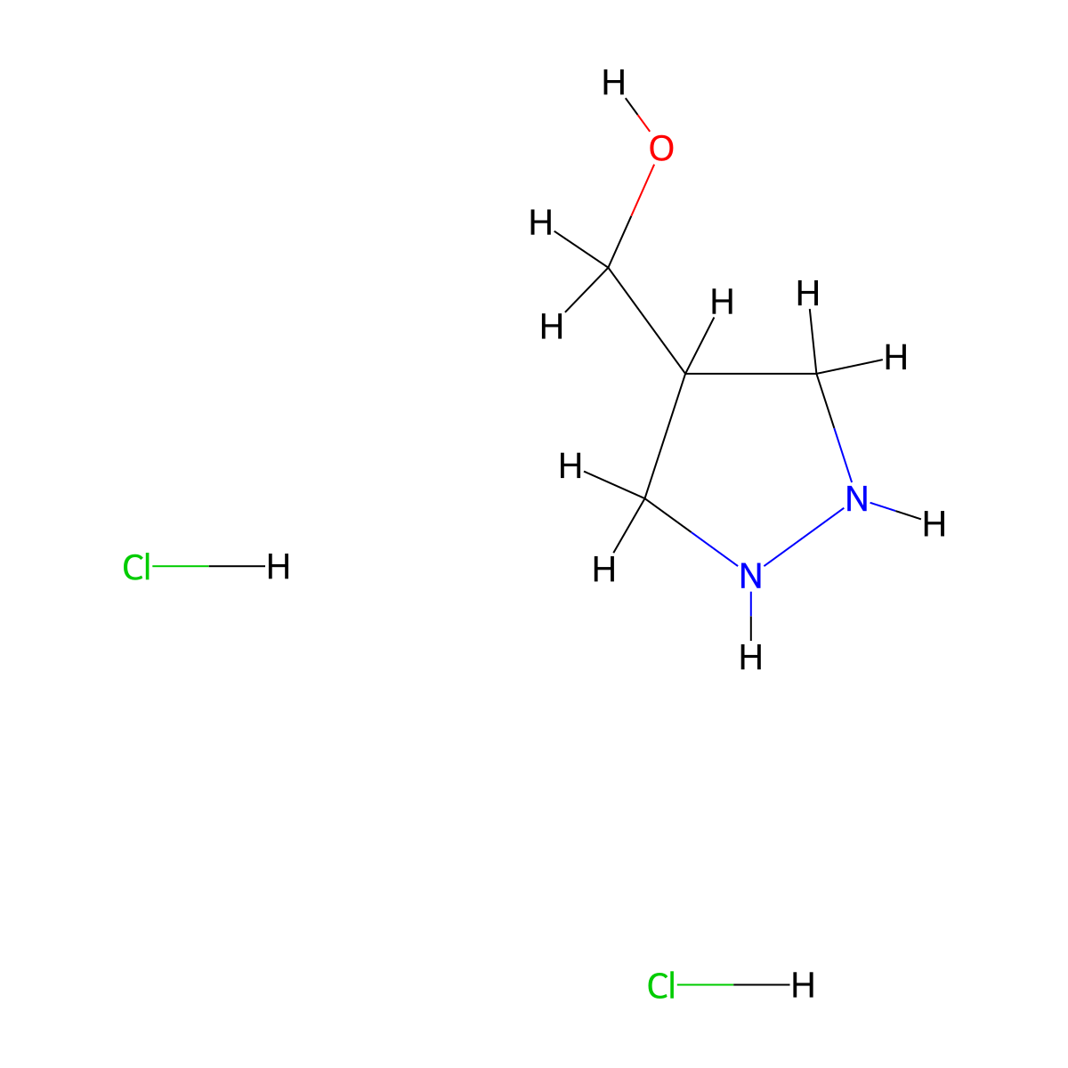 (Pyrazolidin-4-yl)methanol dihydrochloride molecular structure, CAS 2703779-98-8