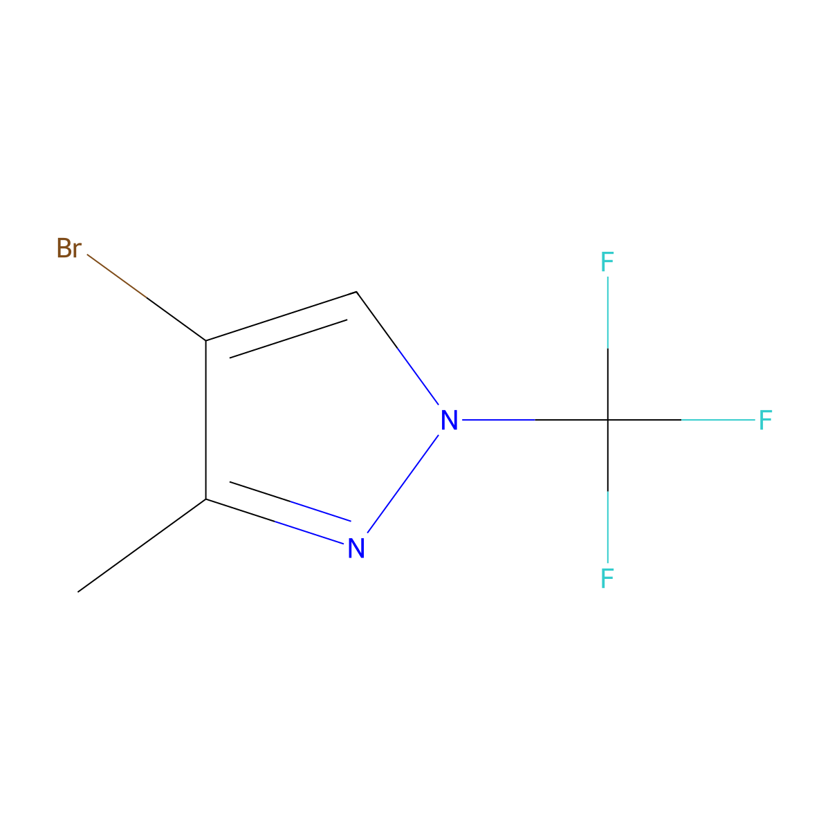 4-bromo-3-methyl-1-(trifluoromethyl)-1H-pyrazole molecular structure, CAS 2703780-08-7