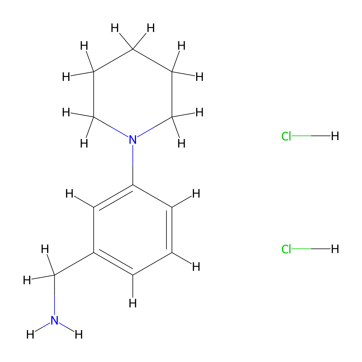 1-[3-(Piperidin-1-yl)phenyl]methanamine dihydrochloride molecular structure, CAS 2703780-10-1