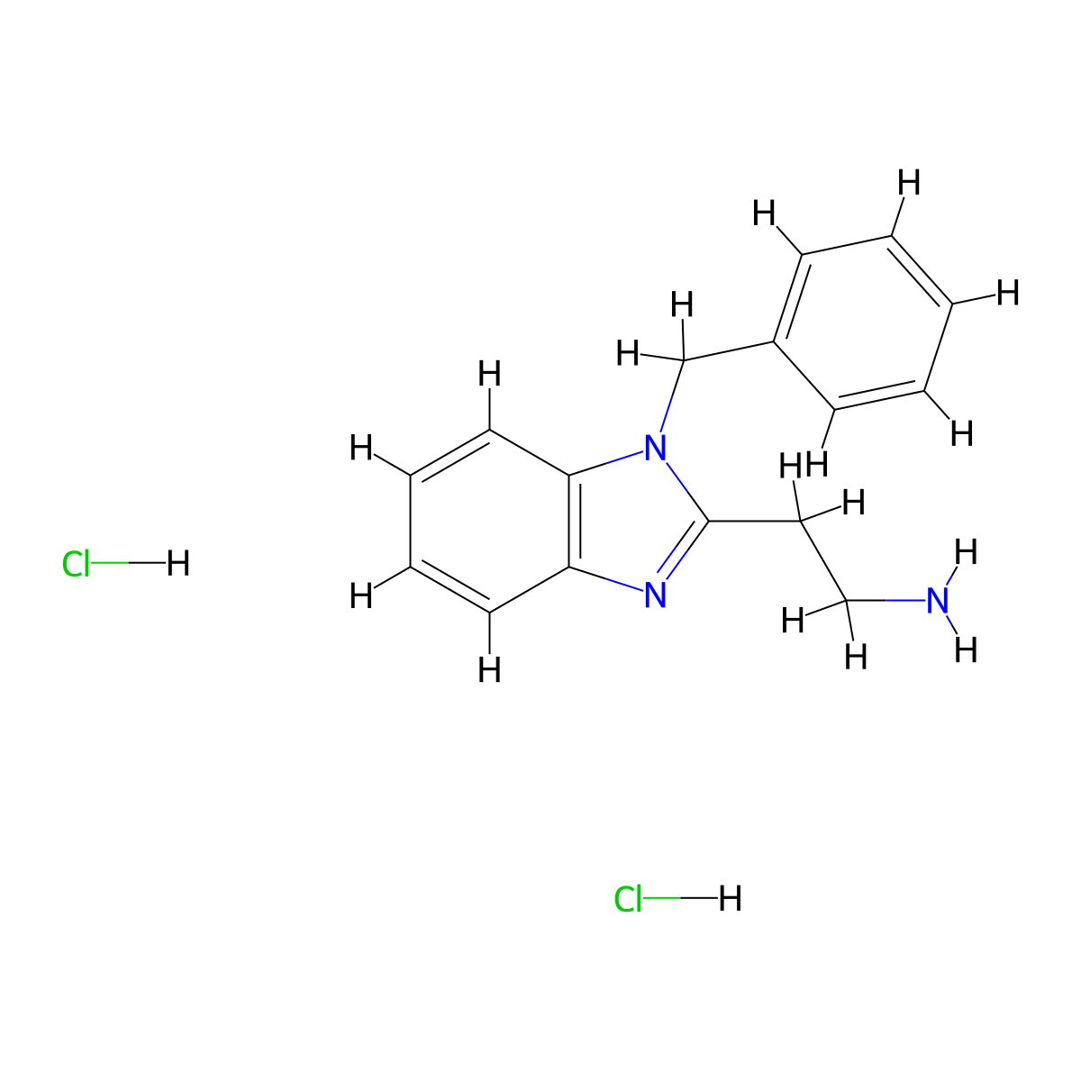 2-(1-benzyl-1H-1,3-benzodiazol-2-yl)ethan-1-amine dihydrochloride molecular structure, CAS 2703780-13-4