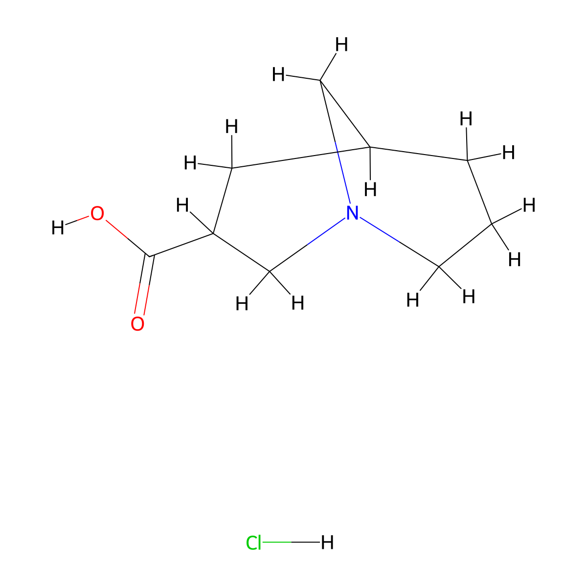 1-Azabicyclo[3.3.1]nonane-3-carboxylic acid hydrochloride molecular structure, CAS 2703780-21-4