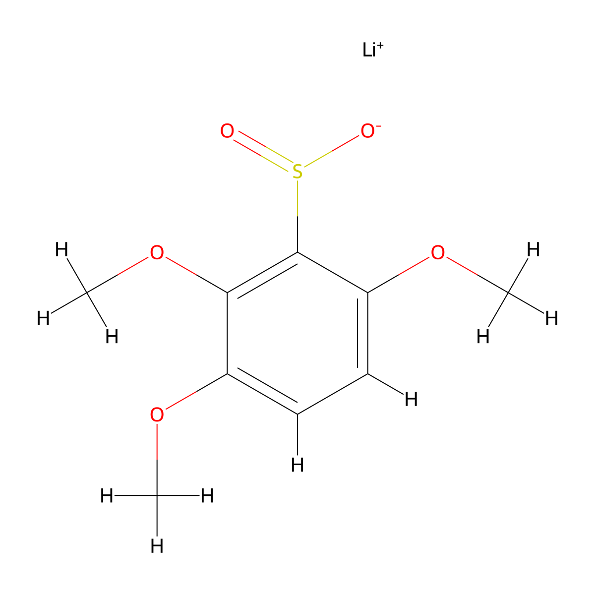 Lithium(1+) 2,3,6-trimethoxybenzene-1-sulfinate molecular structure, CAS 2703780-25-8