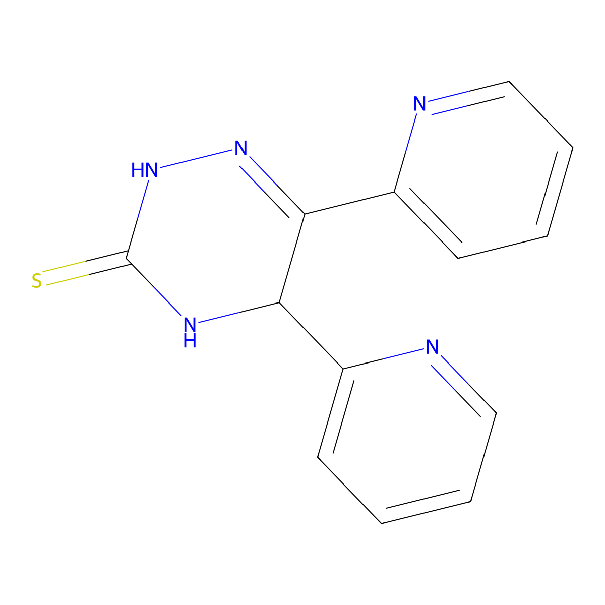 5,6-Bis(pyridin-2-yl)-2,3,4,5-tetrahydro-1,2,4-triazine-3-thione molecular structure, CAS 2703780-26-9