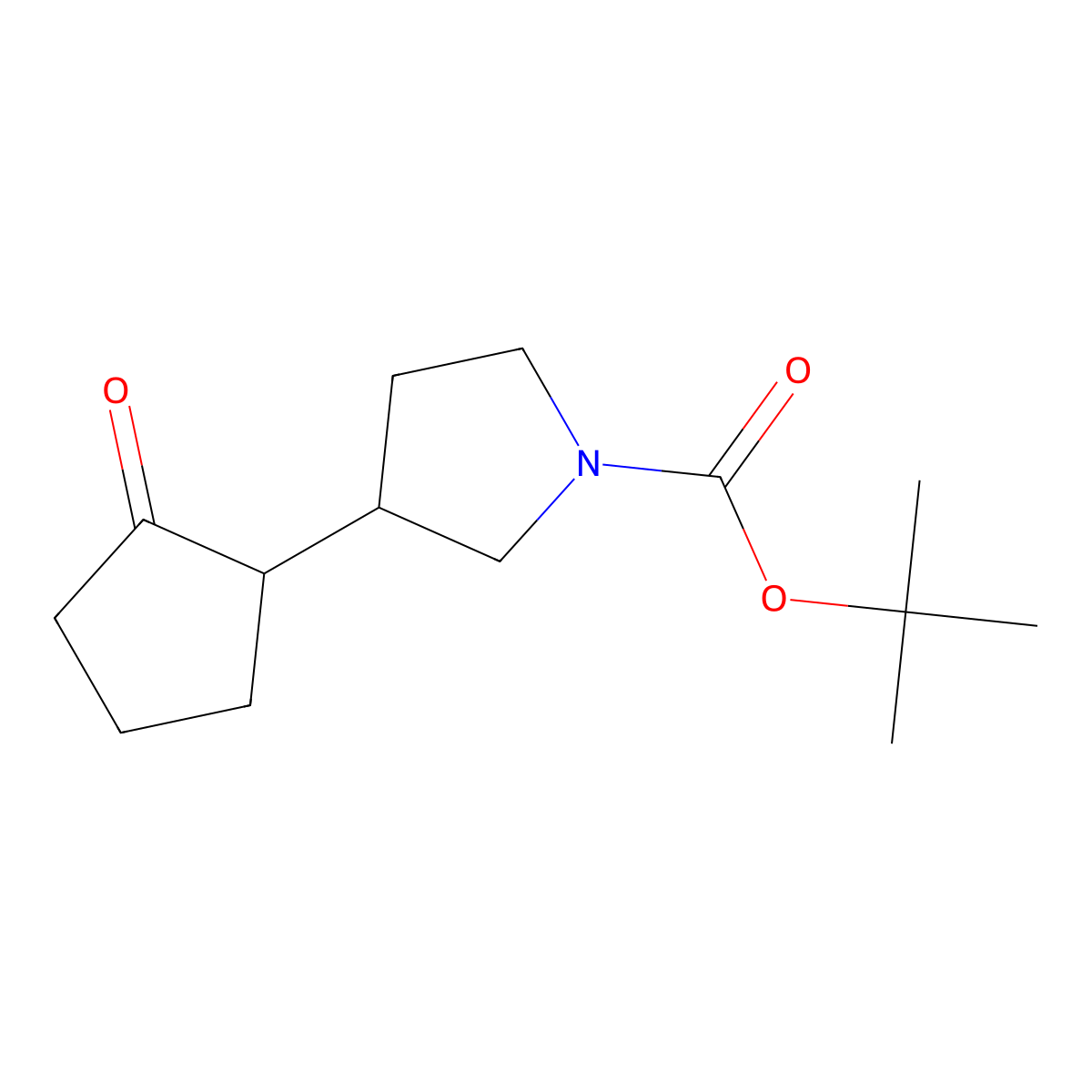 Tert-butyl 3-(2-oxocyclopentyl)pyrrolidine-1-carboxylate molecular structure, CAS 2703780-32-7