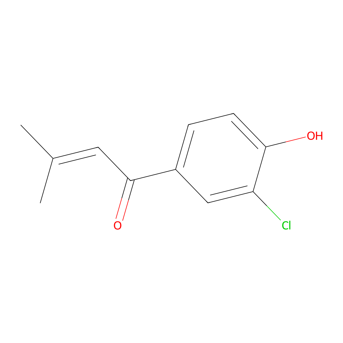 1-(3-Chloro-4-hydroxyphenyl)-3-methylbut-2-en-1-one molecular structure, CAS 2703780-34-9