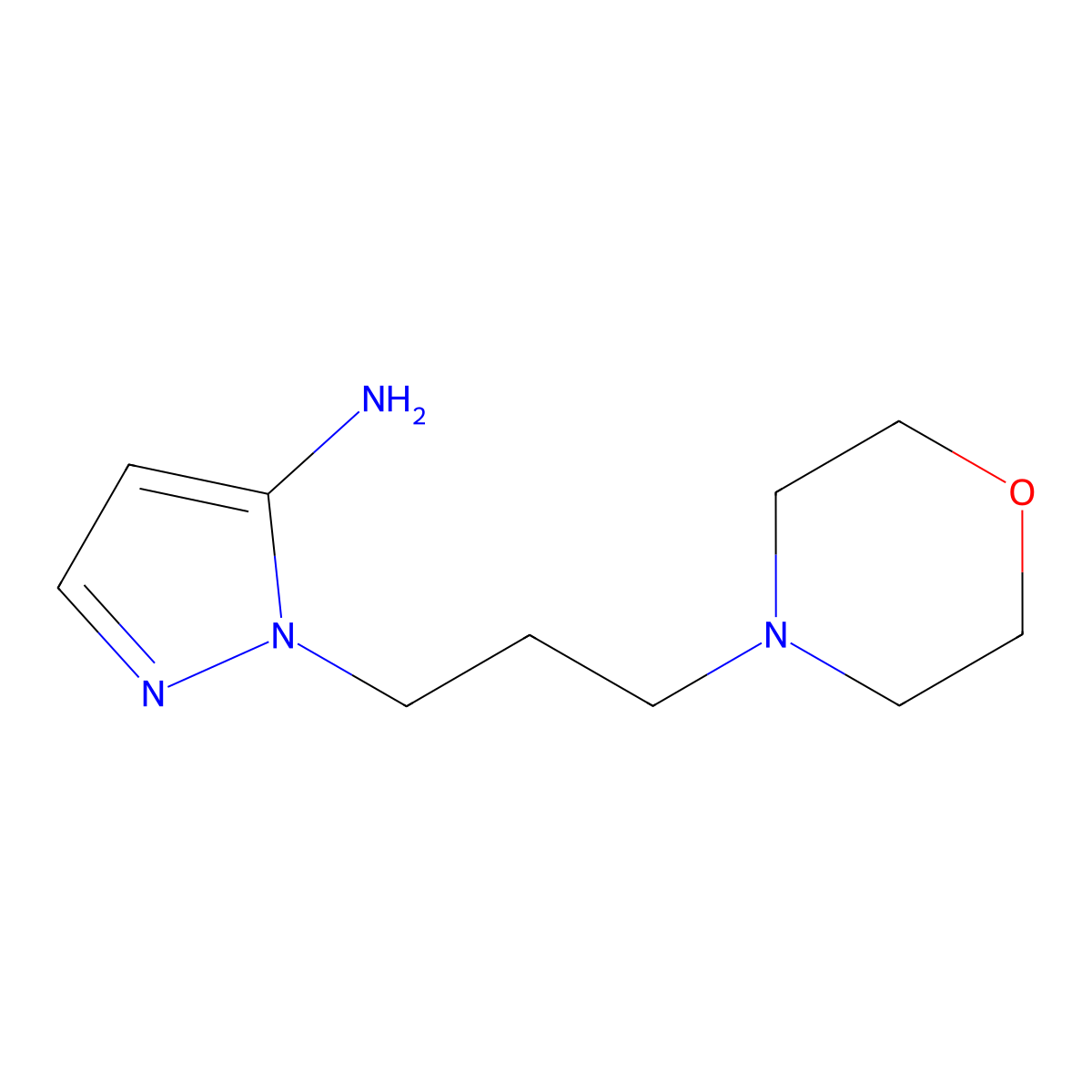 1-[3-(morpholin-4-yl)propyl]-1H-pyrazol-5-amine molecular structure, CAS 2703780-43-0