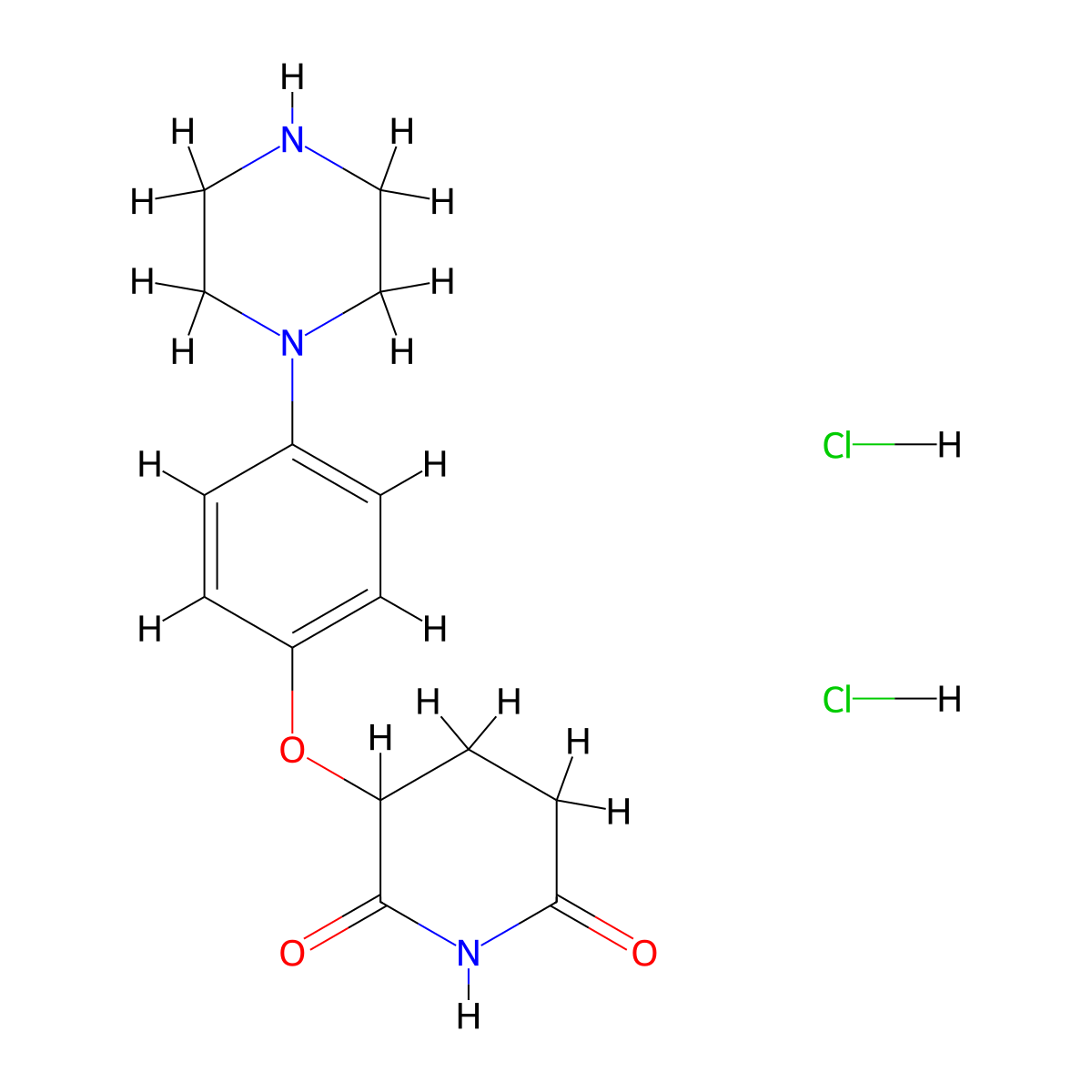 3-[4-(Piperazin-1-yl)phenoxy]piperidine-2,6-dione dihydrochloride molecular structure, CAS 2703780-44-1