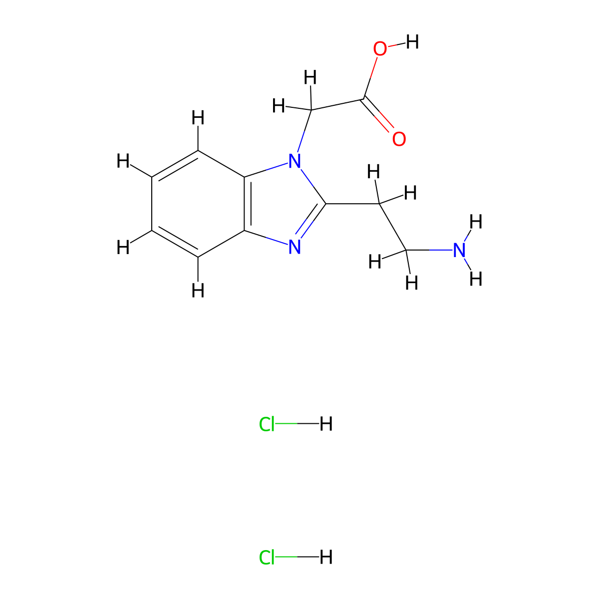 2-[2-(2-aminoethyl)-1H-1,3-benzodiazol-1-yl]acetic acid dihydrochloride molecular structure, CAS 2703780-45-2