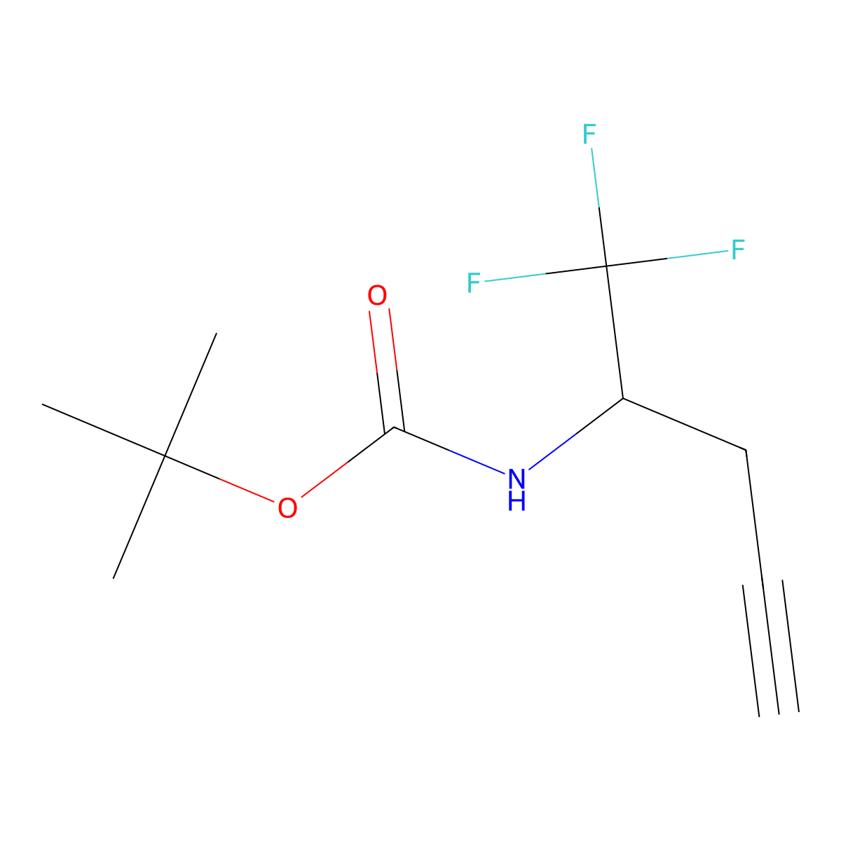 tert-butyl N-(1,1,1-trifluoropent-4-yn-2-yl)carbamate molecular structure, CAS 2703780-46-3