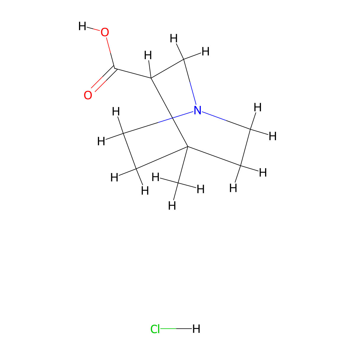 4-Methyl-1-azabicyclo[2.2.2]octane-3-carboxylic acid hydrochloride molecular structure, CAS 2703780-55-4
