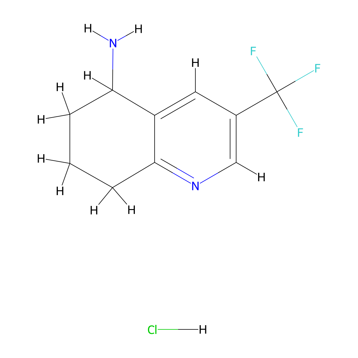 3-(Trifluoromethyl)-5,6,7,8-tetrahydroquinolin-5-amine hydrochloride molecular structure, CAS 2703780-57-6