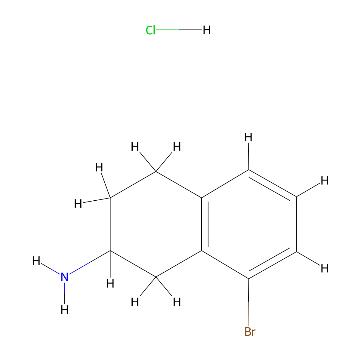 8-Bromo-1,2,3,4-tetrahydronaphthalen-2-amine hydrochloride molecular structure, CAS 2703780-60-1