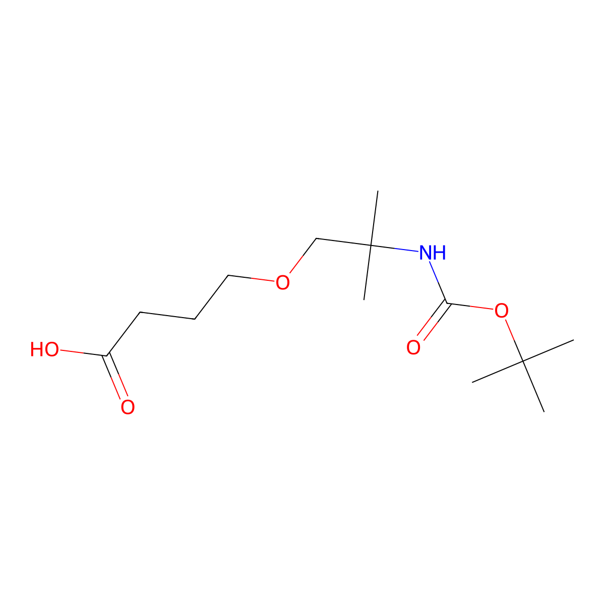4-(2-(((Tert-butoxy)carbonyl)amino)-2-methylpropoxy)butanoic acid molecular structure, CAS 2703780-64-5