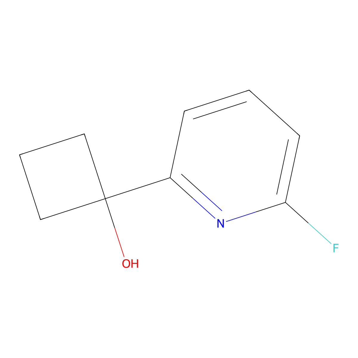 1-(6-Fluoropyridin-2-yl)cyclobutan-1-ol molecular structure, CAS 2703780-66-7