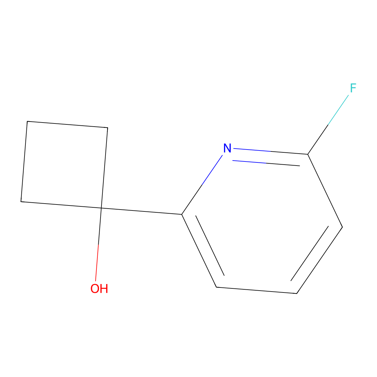 1-(6-Fluoropyridin-2-yl)cyclobutan-1-ol molecular structure, CAS 2703780-66-7