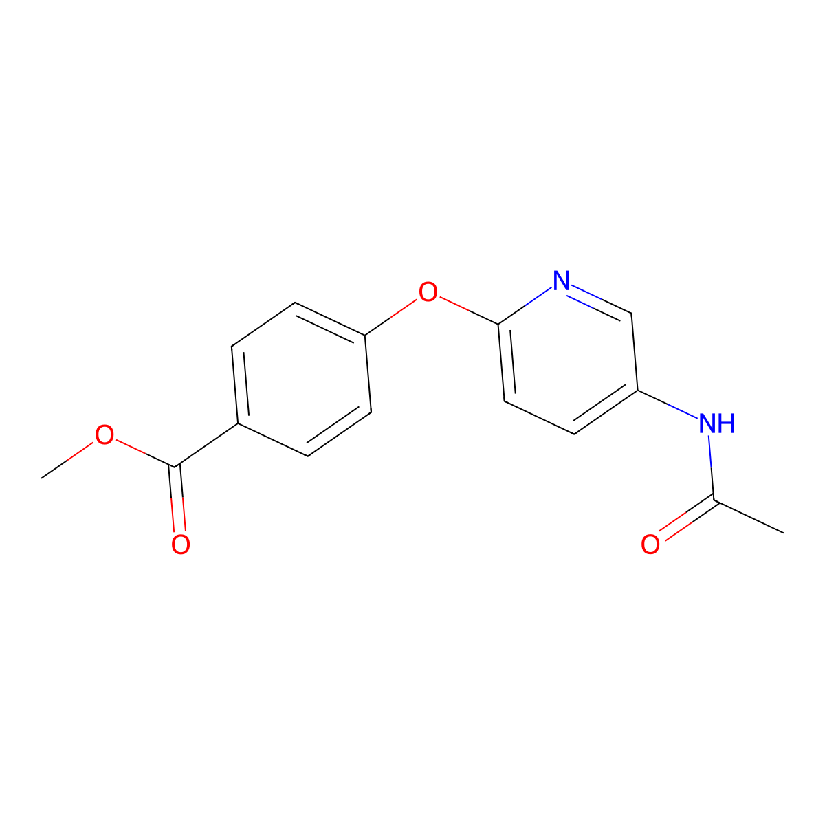Methyl 4-[(5-acetamidopyridin-2-yl)oxy]benzoate molecular structure, CAS 2703780-68-9