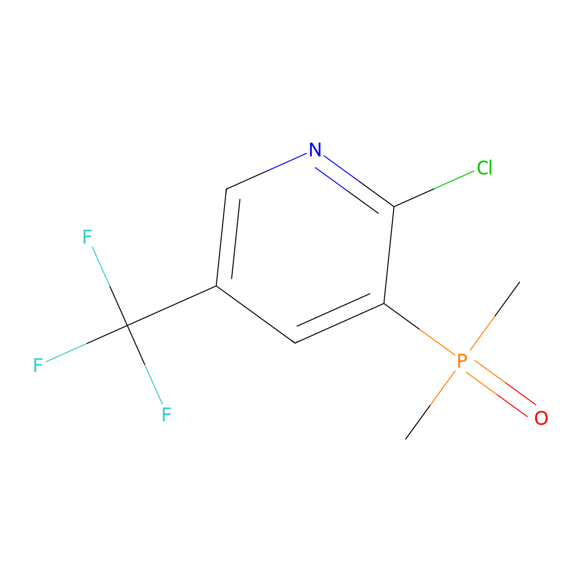 2-Chloro-3-(dimethylphosphoryl)-5-(trifluoromethyl)pyridine molecular structure, CAS 2703780-72-5