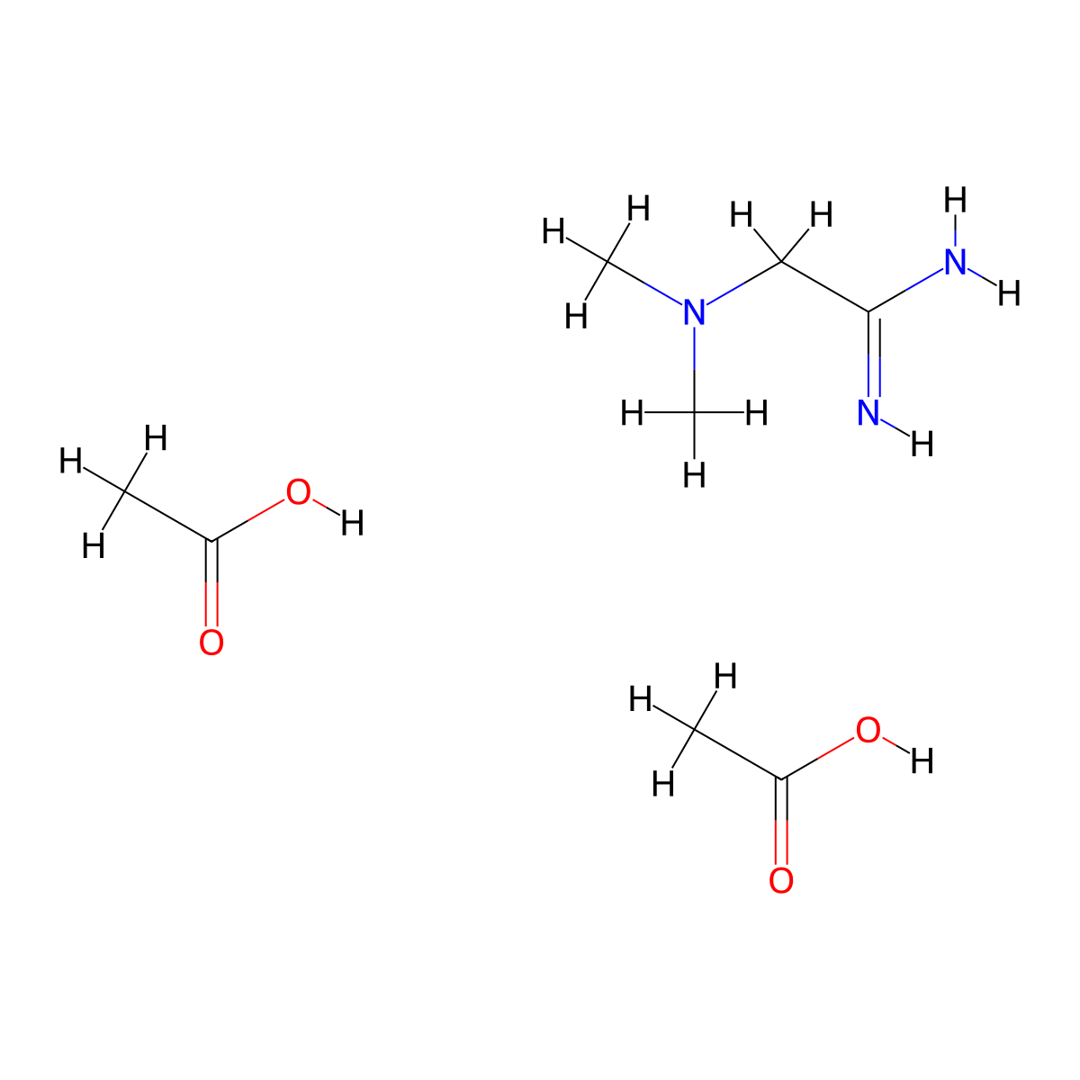2-(Dimethylamino)ethanimidamide; bis(acetic acid) molecular structure, CAS 2703780-76-9