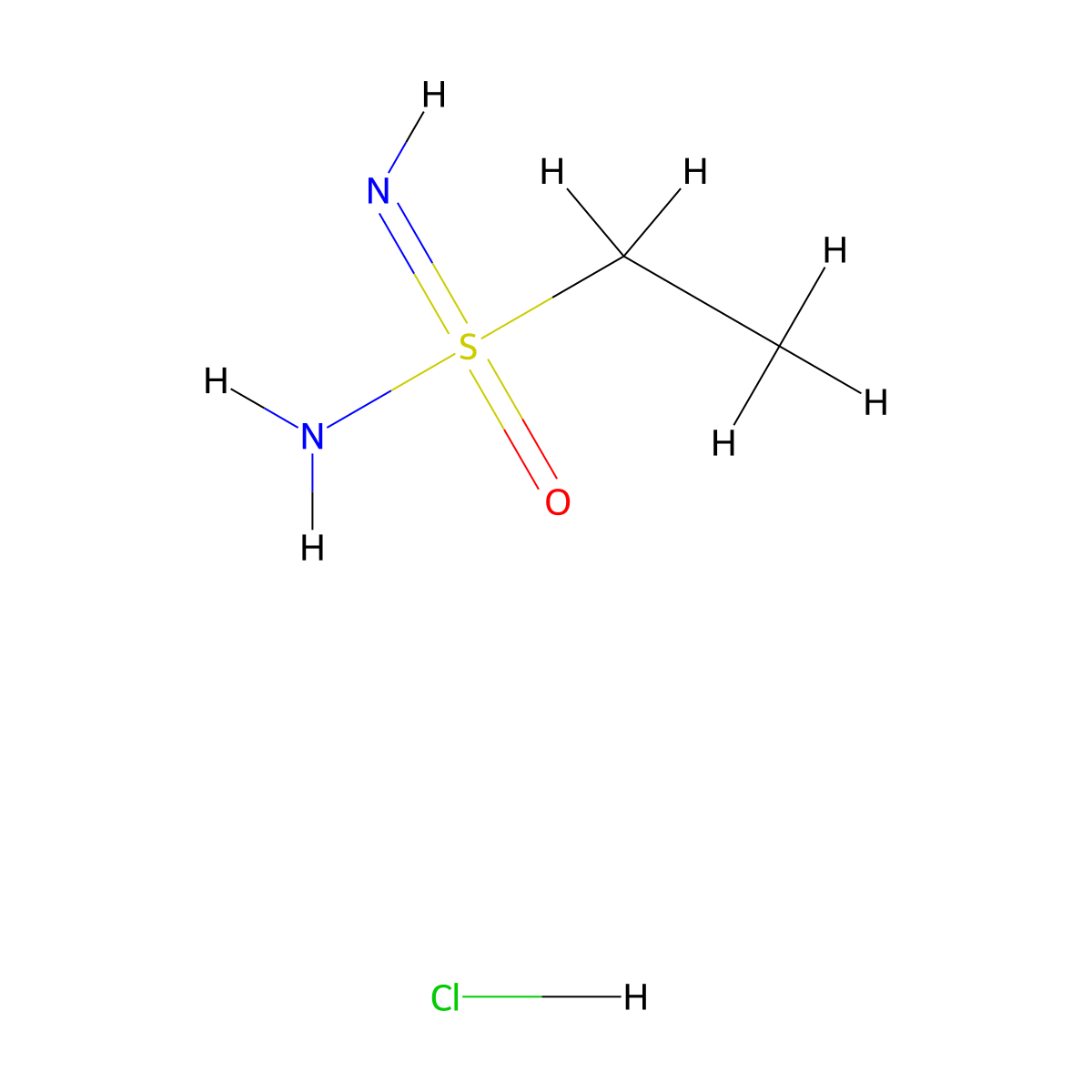 Ethanesulfonoimidamide hydrochloride molecular structure, CAS 2703780-77-0
