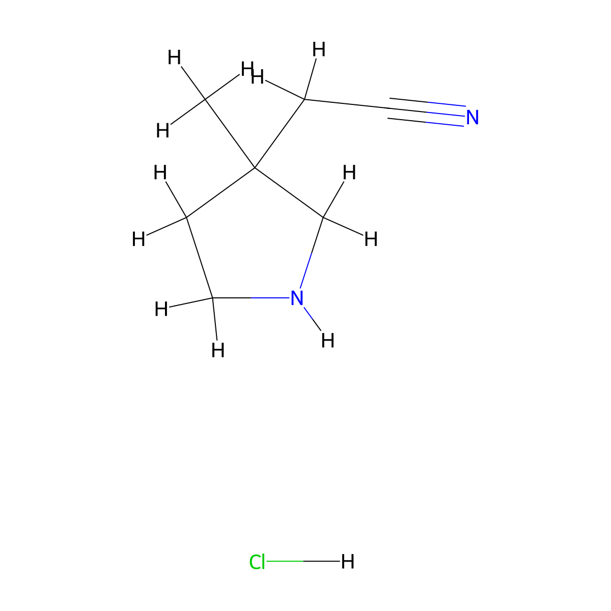 2-(3-Methylpyrrolidin-3-yl)acetonitrile hydrochloride molecular structure, CAS 2703780-91-8