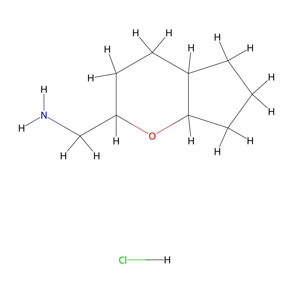 1-{Octahydrocyclopenta[b]pyran-2-yl}methanamine hydrochloride molecular structure, CAS 2703780-92-9