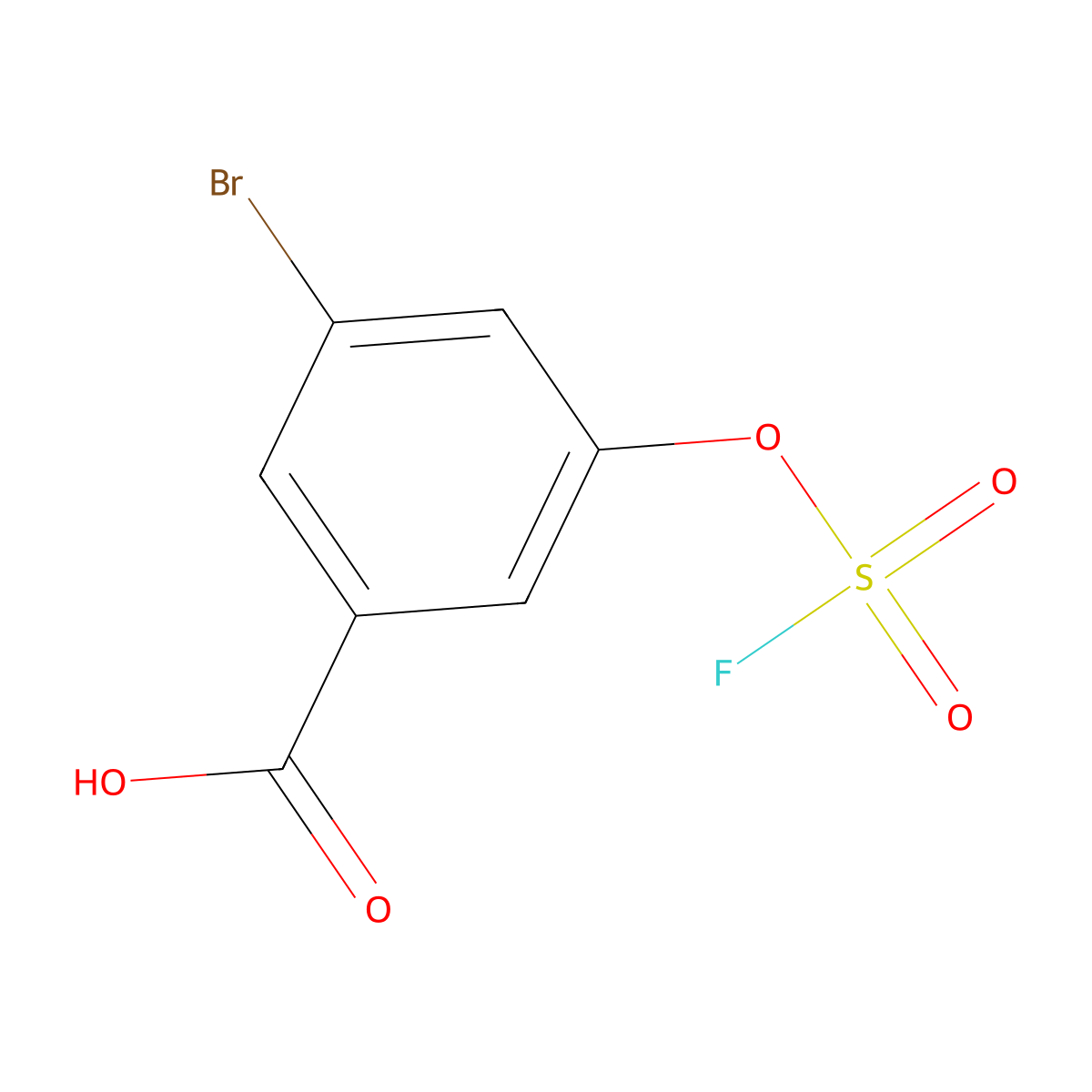 3-Bromo-5-[(fluorosulfonyl)oxy]benzoic acid molecular structure, CAS 2703780-96-3