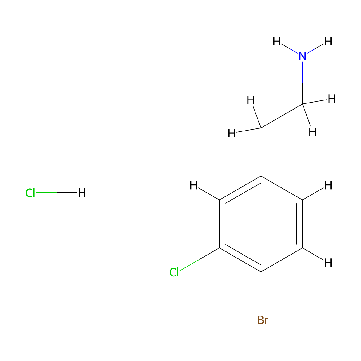 2-(4-Bromo-3-chlorophenyl)ethan-1-amine hydrochloride molecular structure, CAS 2703780-98-5